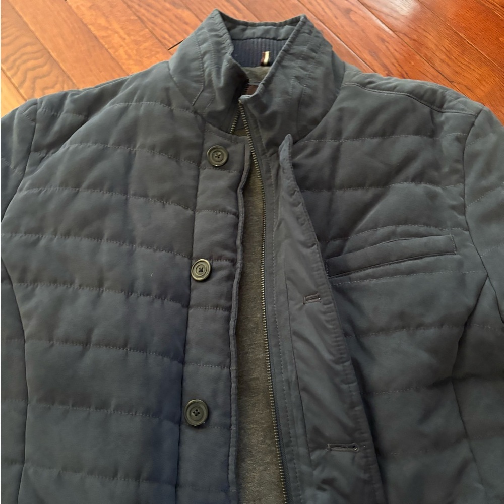 Black Brown 1826 Men's Dark Blue Puffer Jacket